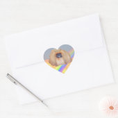 Pekingese Rainbow Herz-Aufkleber (Umschlag)