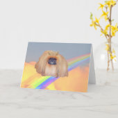 Pekingese Rainbow Karte (Gelbe Blume)