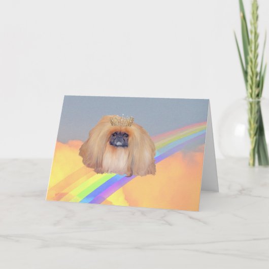 Pekingese Rainbow Karte (Vorderseite)