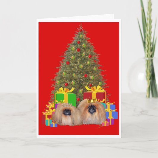 Pekingese Royalty Celebrate Feiertagskarte (Vorderseite)