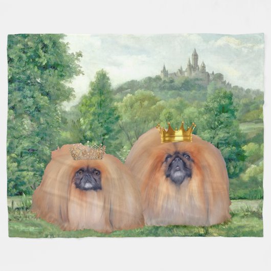 Pekingese Royalty Fleecedecke (Vorderseite (Horizontal))