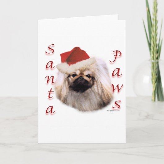 Pekingese Sankt Tatzen Feiertagskarte (Vorderseite)