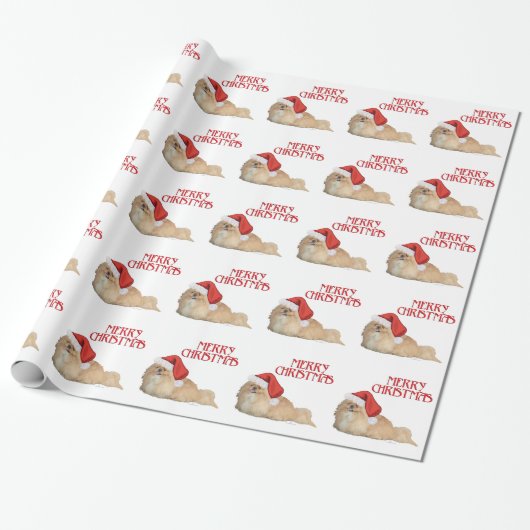 Pekingese Santa Claus Geschenkpapier (Ungerollt)