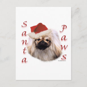 Pekingese Santa Paws Feiertagspostkarte