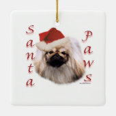 Pekingese Santa Paws Keramikornament (Rückseite)