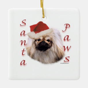 Pekingese Santa Paws Keramikornament