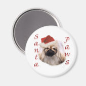 Pekingese Santa Paws Magnet (Vorderseite/Rückseite)