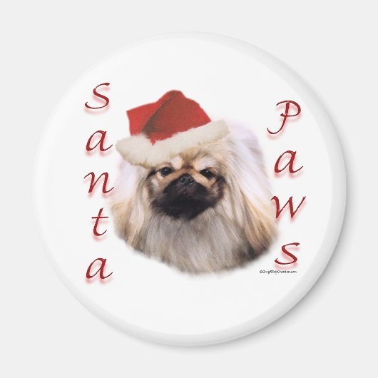 Pekingese Santa Paws Magnet (Vorne)