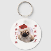 Pekingese Santa Paws Schlüsselanhänger (Rückseite)