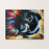 Pekingese Schwarz Acrylic Print | Farblich | Lebha Puzzle (Horizontal)