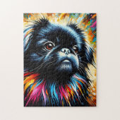 Pekingese Schwarz Acrylic Print | Farblich | Lebha Puzzle (Vertikal)