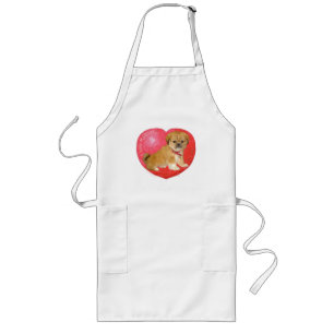 Pekingese / Shih Tzu Mix Valentinstag Lange Schürze