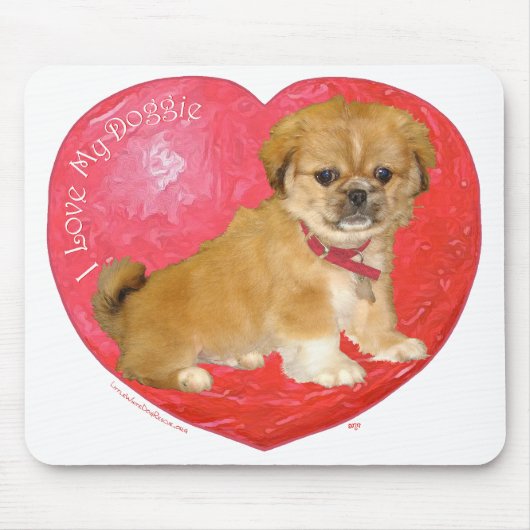 Pekingese / Shih Tzu Mix Valentinstag Mousepad (Vorne)