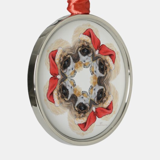 Pekingese Silbernes Ornament (Rechts)
