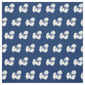 Pekingese Silhouette Pet Navy Blue Stoff (Muster)