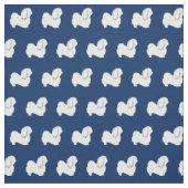 Pekingese Silhouette Pet Navy Blue Stoff (Muster)