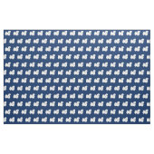 Pekingese Silhouette Pet Navy Blue Stoff (Fat Quarter (45,7 x 55,9 cm))