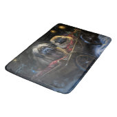 Pekingese Snowy Sleigh Weihnachtsdekor Badematte (Schrägansicht)