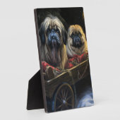 Pekingese Snowy Sleigh Weihnachtsdekor Fotoplatte (Seite)