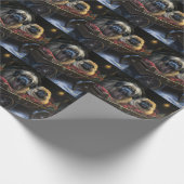 Pekingese Snowy Sleigh Weihnachtsdekor Geschenkpapier (Ecke)