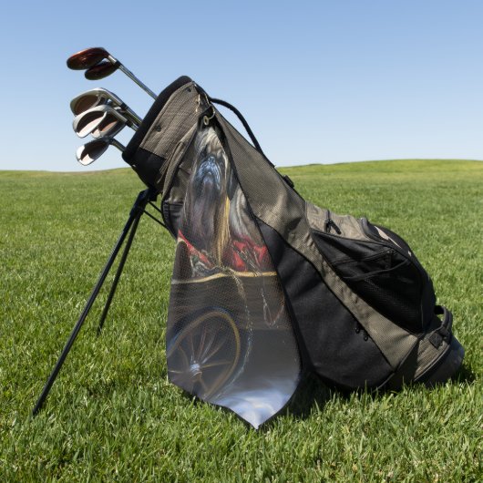 Pekingese Snowy Sleigh Weihnachtsdekor Golfhandtuch (Gras)