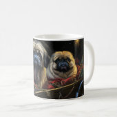 Pekingese Snowy Sleigh Weihnachtsdekor Kaffeetasse (VorderseiteRechts)