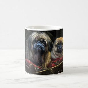 Pekingese Snowy Sleigh Weihnachtsdekor Kaffeetasse