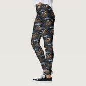 Pekingese Snowy Sleigh Weihnachtsdekor Leggings (Links)