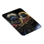 Pekingese Snowy Sleigh Weihnachtsdekor Magnet (Rechte Seite)