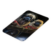Pekingese Snowy Sleigh Weihnachtsdekor Magnet (Linke Seite)