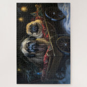 Pekingese Snowy Sleigh Weihnachtsdekor Puzzle (Vertikal)