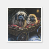 Pekingese Snowy Sleigh Weihnachtsdekor Serviette (Vorderseite)