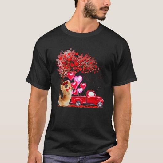 Pekingese Sonnenbrille Herz Bäume Lieferwagen LKW  T-Shirt (Vorderseite)
