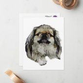 Pekingese Stationery - leere Karte (Vorderseite/Rückseite Beispiel)