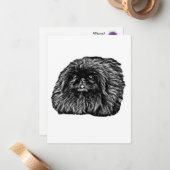 Pekingese Stationery - leere Karte "Fuzz" (Vorderseite/Rückseite Beispiel)