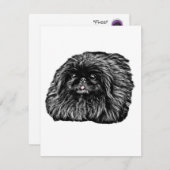 Pekingese Stationery - leere Karte "Fuzz" (Vorne/Hinten)
