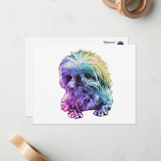 Pekingese Stationery - leere Karte "Marcus" (Vorderseite/Rückseite Beispiel)