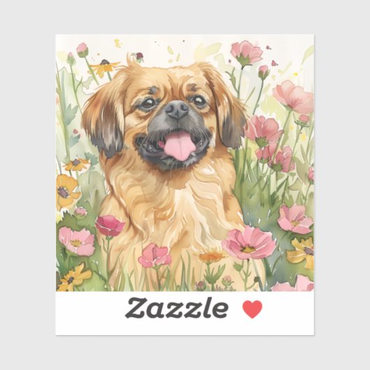 Pekingese Sticker – Watercolor Design (Blatt)