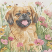 Pekingese Sticker – Watercolor Design (Vorderseite)