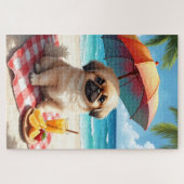 Pekingese Strand Relax Szene Puzzle (Horizontal)