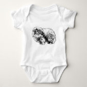 Pekingese Toy Hund Illustration Baby Strampler (Vorderseite)