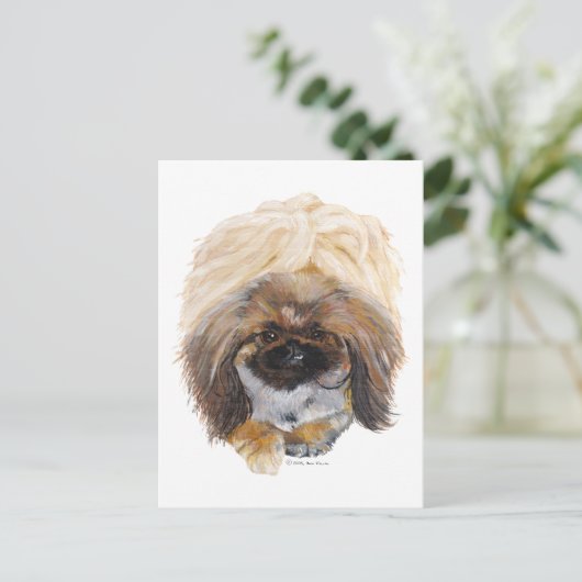 Pekingese Tuffy Postkarte (Stehend Vorderseite)
