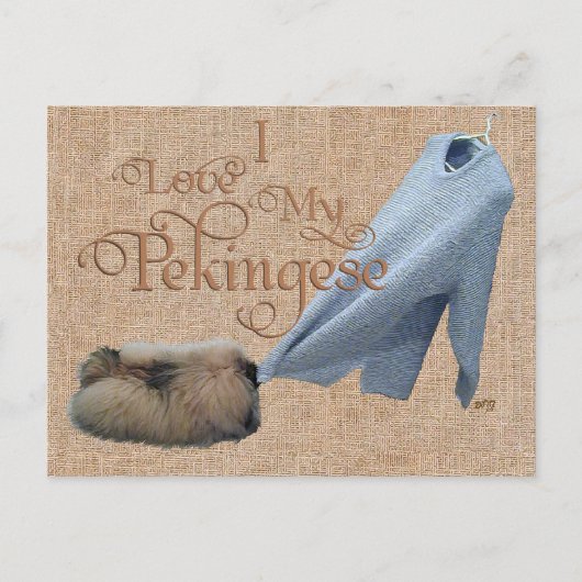 Pekingese Tug-O-Krieg Postkarte (Vorderseite)