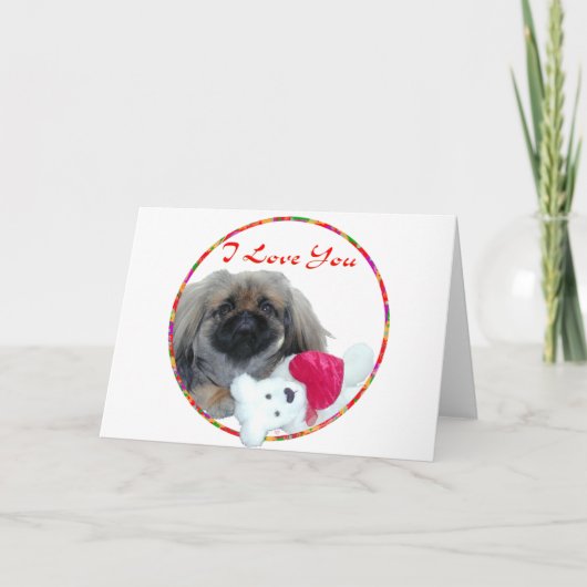 Pekingese Valentine Feiertagskarte (Vorderseite)