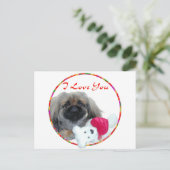 Pekingese Valentine Feiertagspostkarte (Stehend Vorderseite)