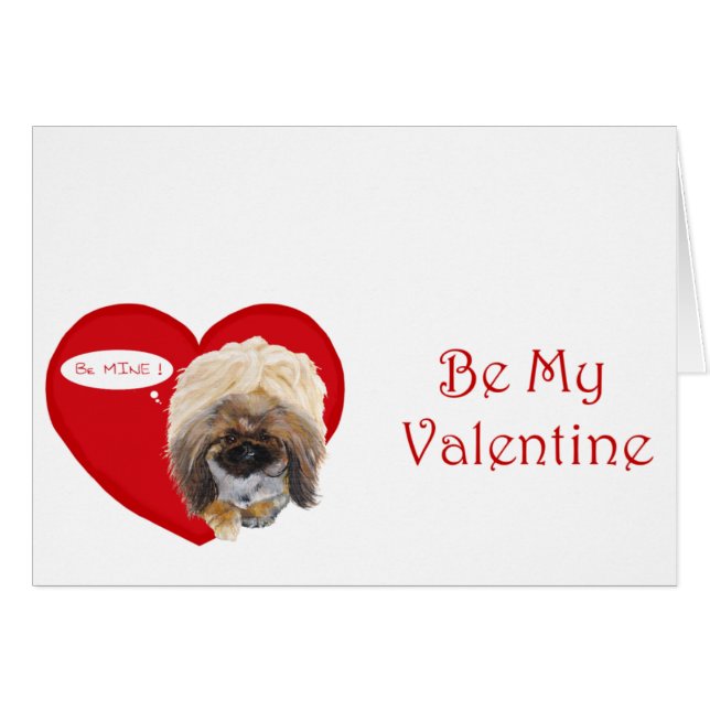 Pekingese Valentine Grußkarte (Vorderseite (Horizontal))