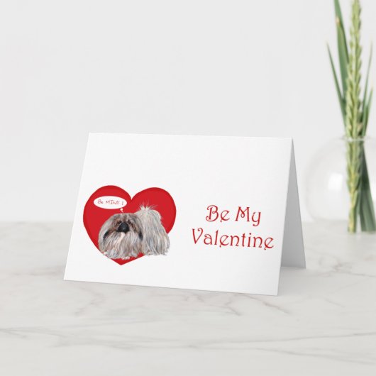 Pekingese Valentine Grußkarte Feiertagskarte (Vorderseite)