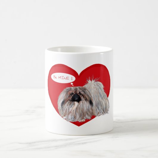 Pekingese Valentine Kaffeetasse (Mittel)