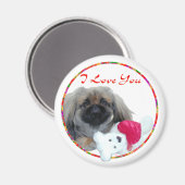 Pekingese Valentine Magnet (Vorderseite/Rückseite)