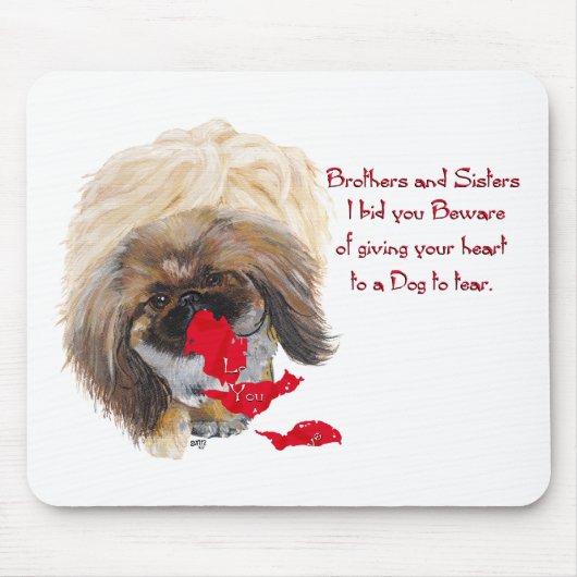 Pekingese Valentine Mousepad (Vorne)